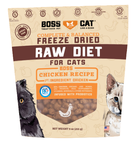 Boss Cat Freeze-Dried Complete Raw Chicken Nuggs 9oz Bag