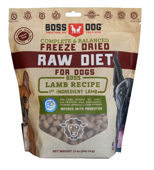 Boss Dog Freeze-Dried Complete Raw Lamb Nuggs 12oz Bag