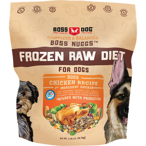 Boss Dog Frozen Complete Raw Chicken Nuggs 3lb Bag