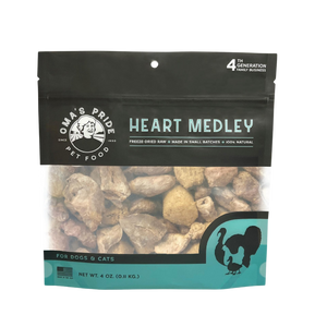 Oma's Pride Freeze-Dried Heart Medley 4oz Bag