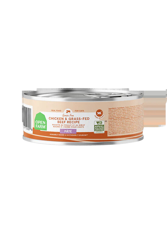 Open Farm Wet Cat Food - Chicken & Grass-Fed Beef Recipe 2.8oz Can Single