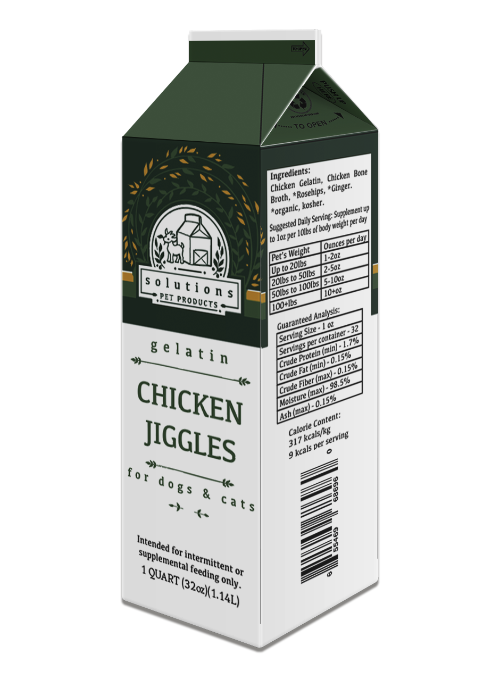 Solutions Dog & Cat Frozen Chicken Jiggles Chicken Gelatin - 1 quart (32oz)