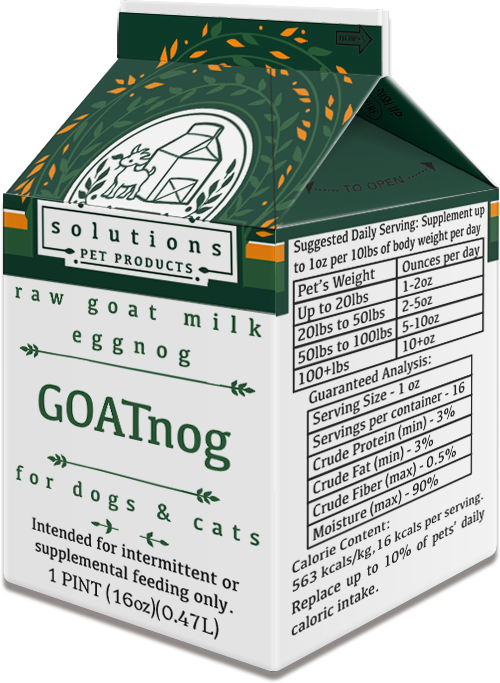 Solutions Dog & Cat Frozen GOATnog Cultured Raw Goat Milk - 1 pint (16oz)
