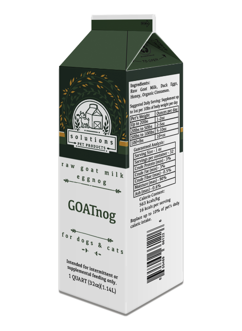 Solutions Dog & Cat Frozen GOATnog Cultured Raw Goat Milk - 1 quart (32oz)