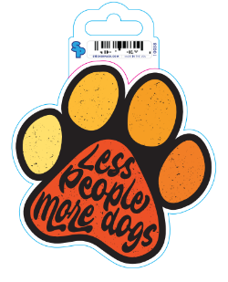Sticker - Large - Dog Sayings - Less People More Dog Paw