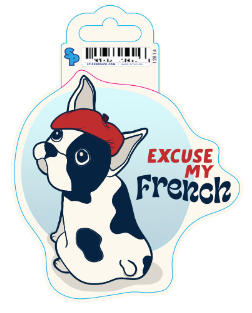 Sticker - Large - Dog Sayings - Excuse My Frenchie Dog