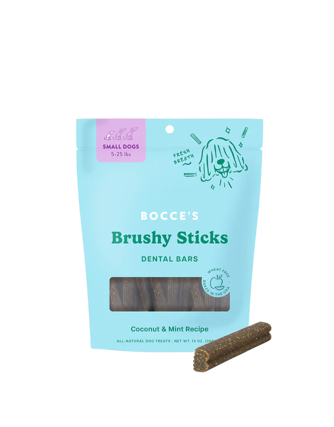 Bocce's Brushy Sticks 13oz Bag for Small Dogs - Coconut & Mint Flavor