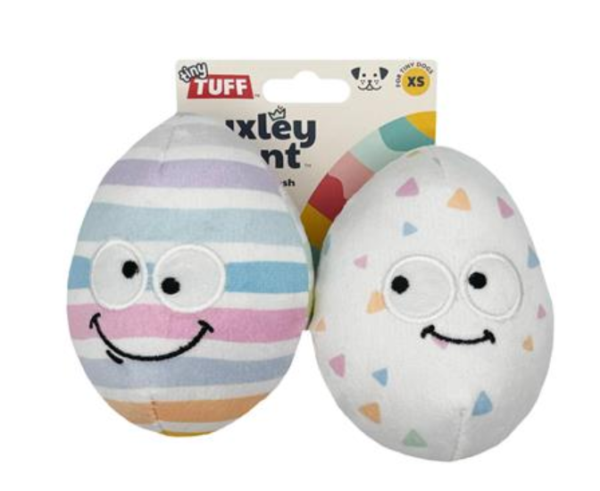 *Seasonal - SPRING* Lulubelles® Tiny Tuffs 2pk Dog Toy - Squeaky Eggs