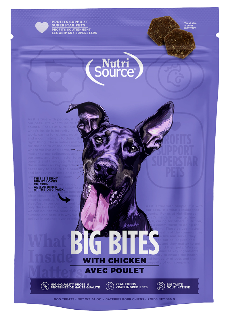 Nutrisource Big Bites Chicken Dog Treats 14oz Bag