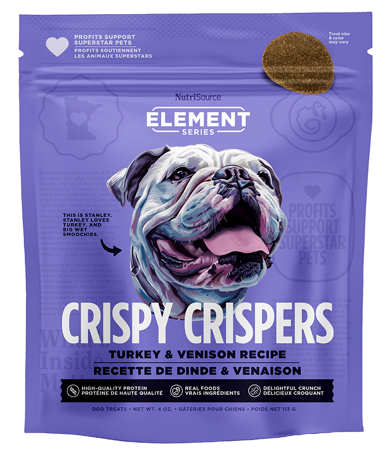 Nutrisource Element Crispy Crispers Turkey & Venison Dog Treats 4oz Bag