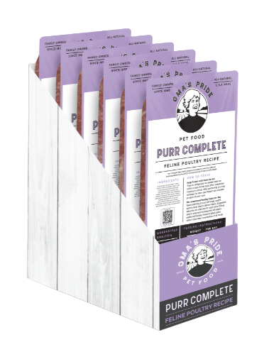 Oma's Pride Frozen Raw Purr Complete Feline Poultry Recipe 1lb Block