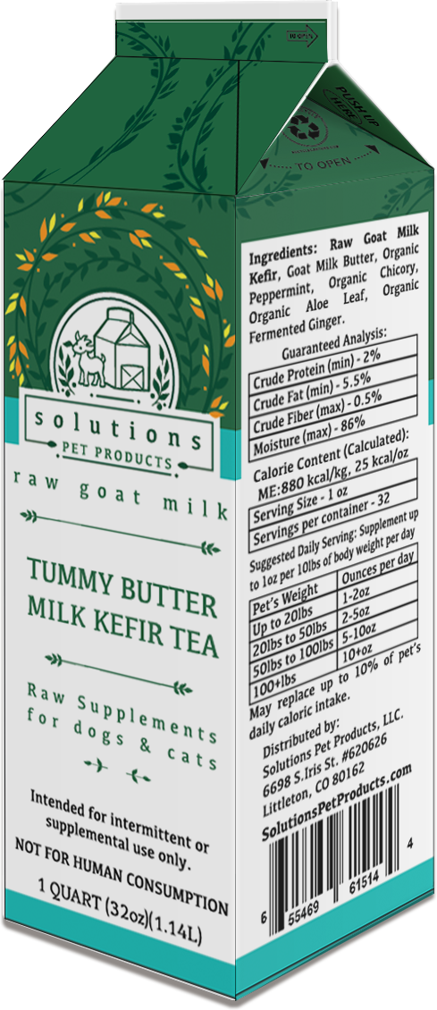 Solutions Dog & Cat Frozen Tummy Butter Tea Cultured Raw Goat Milk - 1 quart (32oz)