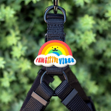 Load image into Gallery viewer, Jiby Dog Crew Silicone Dog Badge Charm - Pawsitive Vibes