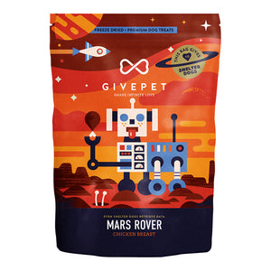 GivePet Freeze-Dried Dog Treats - Mars Rover Chicken Breast 3oz bag
