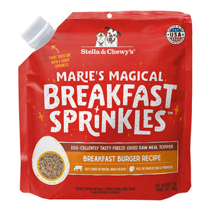 Stella & Chewy's Freeze-Dried Raw Dog Food Topper Marie's Magical Breakfast Sprinkles - Breakfast Burger Recipe 7oz Bag