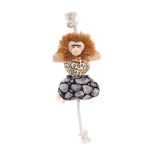 Territory Plush Treat & Tug Dog Toy with Rope - Caveman 19"
