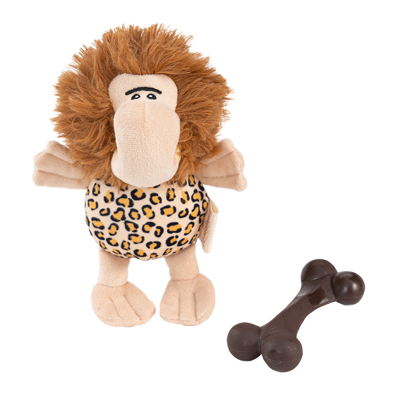 Territory 2-In-1 Dog Toy - Chew Bone & Plush Caveman 9