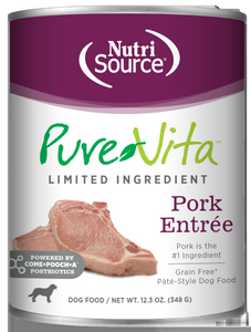PureVita Wet Dog Food Grain-Free Pâté Pork Entrée 12.3oz Can Single