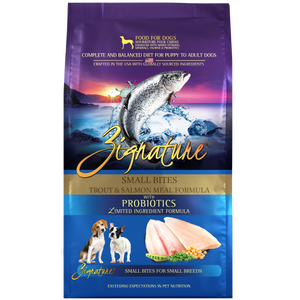 Zignature Dry Dog Food Grain-Free Small Bites Trout & Salmon Formula