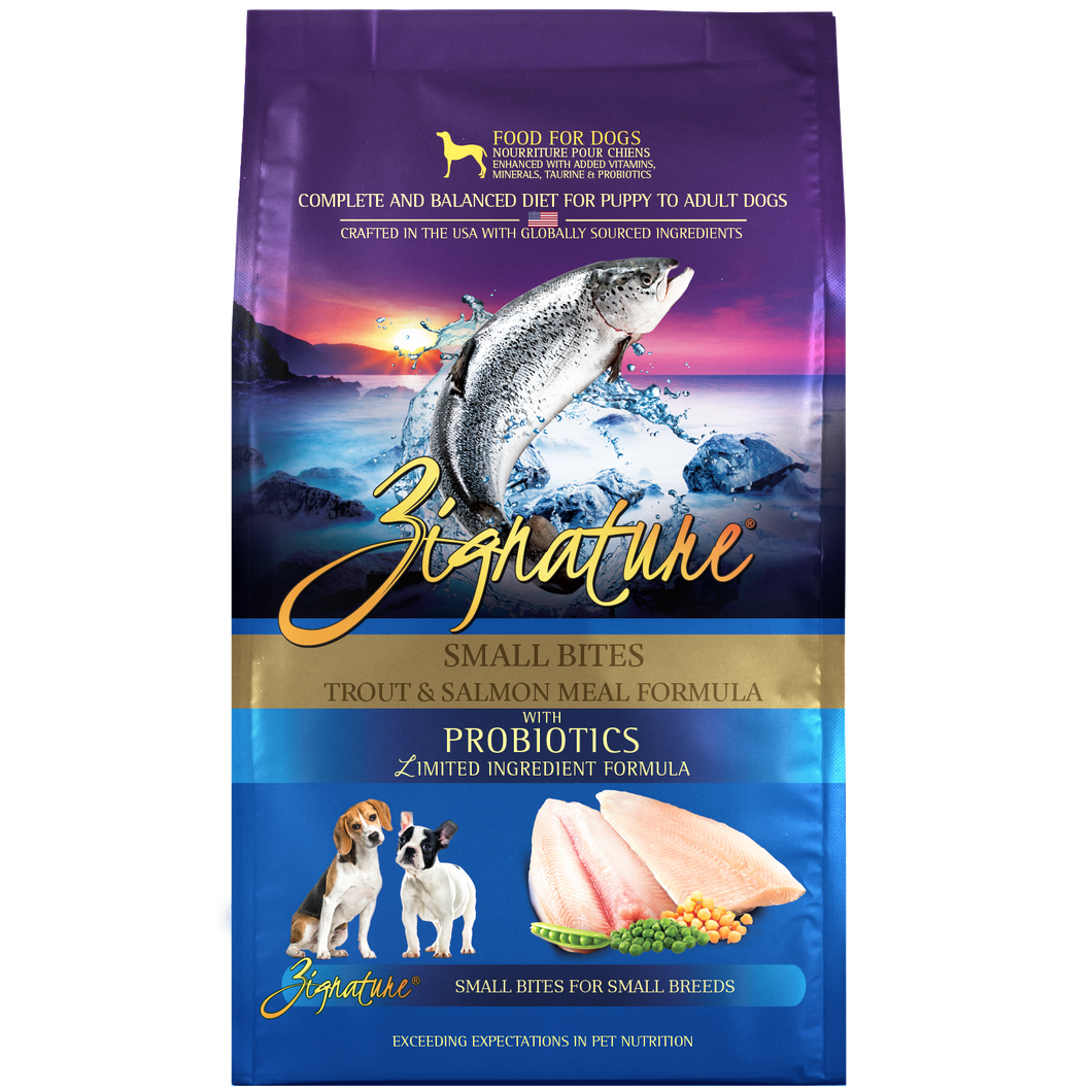 Zignature Dry Dog Food Grain-Free Small Bites Trout & Salmon Formula