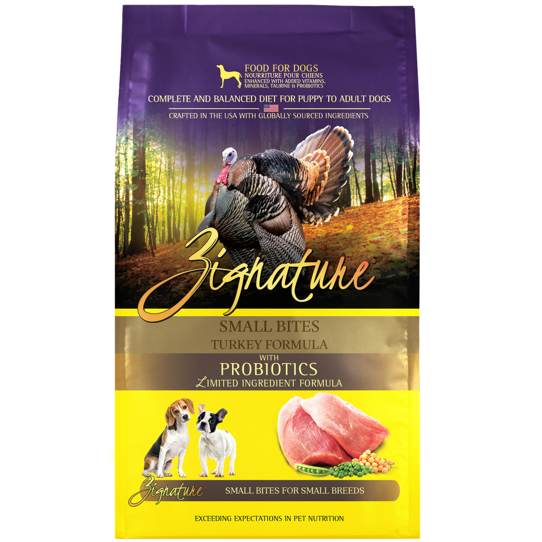 Zignature Dry Dog Food Grain-Free Small Bites Turkey Formula