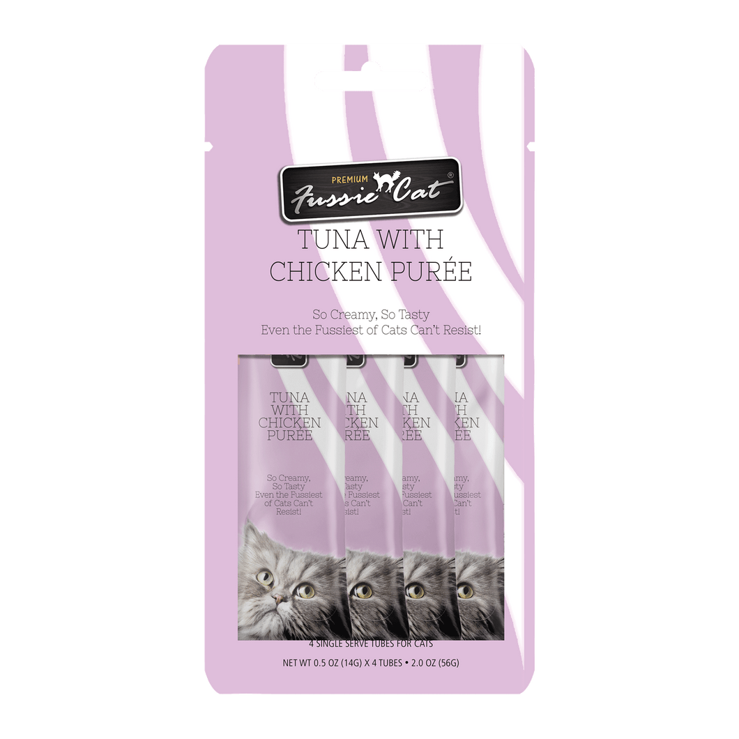 Fussie Cat Purée - Tuna with Chicken 4pk 2oz Bag