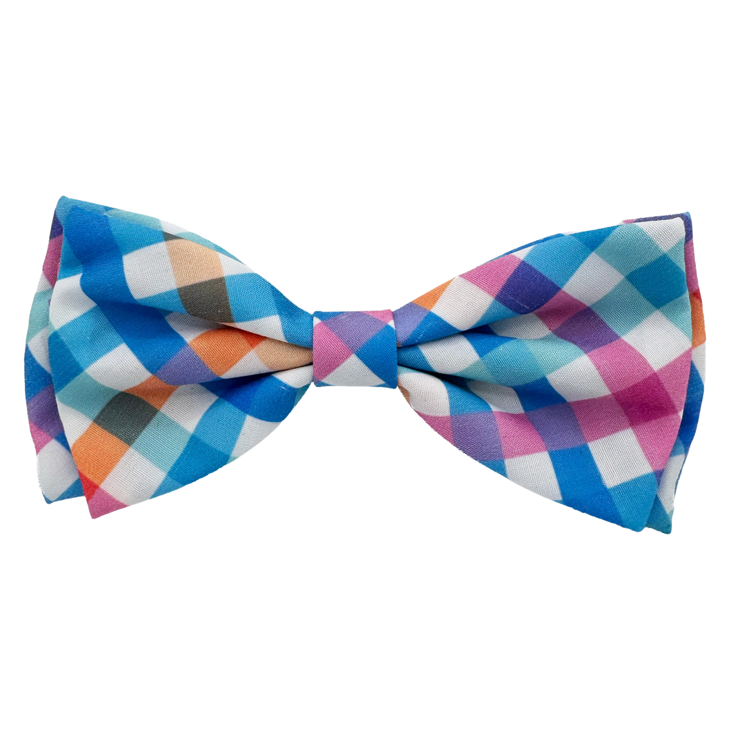Huxley & Kent Blue Green Check Bow Tie -