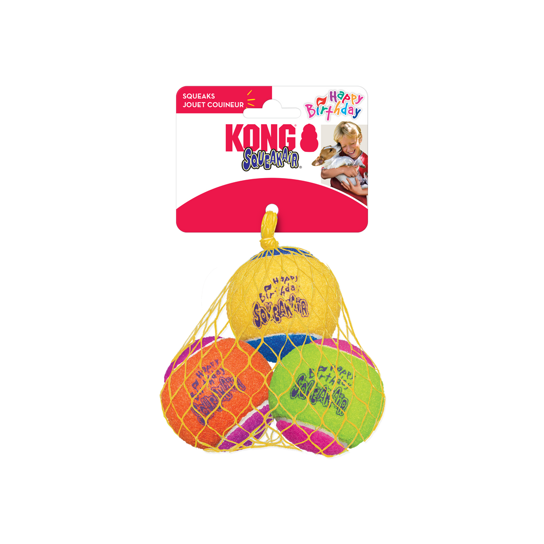 Kong Squeakair Birthday Ball 3pk for Medium Dogs