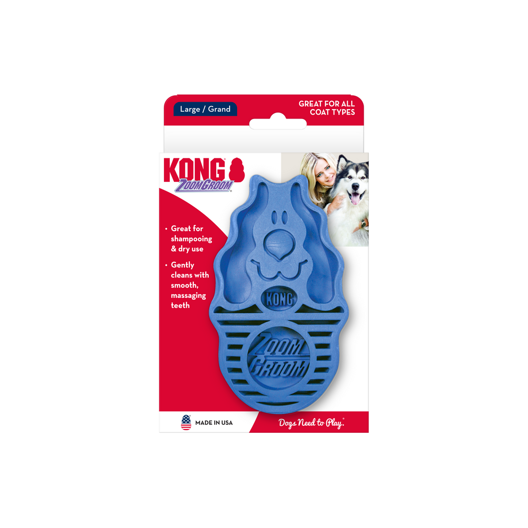 Kong ZoomGroom Brush for Dogs - Boysenberry LRG