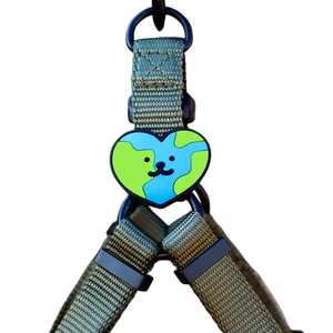 Jiby Dog Crew Silicone Dog Badge Charm - Earth Heart