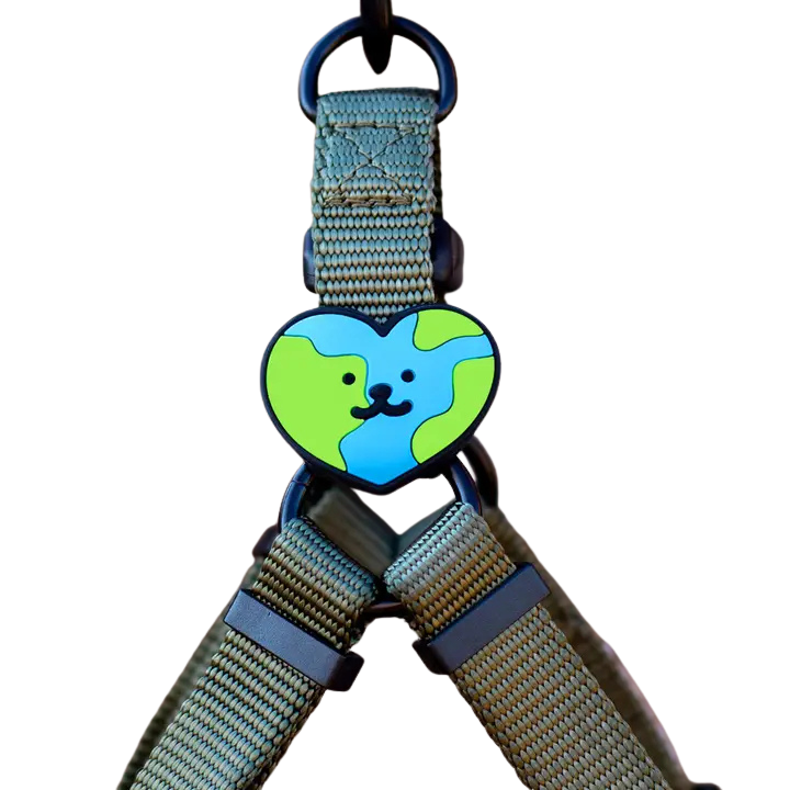 Jiby Dog Crew Silicone Dog Badge Charm - Earth Heart