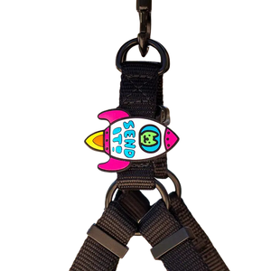 Jiby Dog Crew Silicone Dog Badge Charm - Rocket