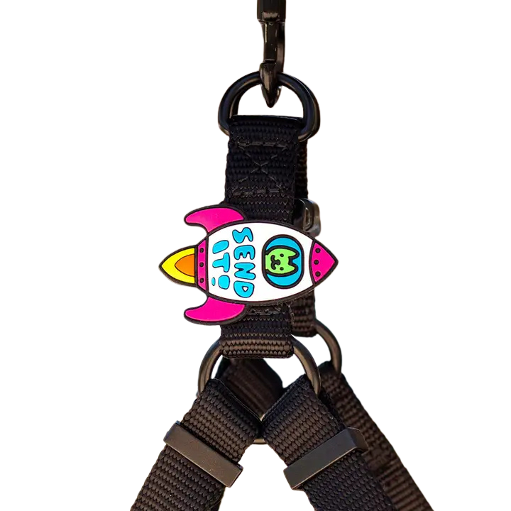 Jiby Dog Crew Silicone Dog Badge Charm - Rocket