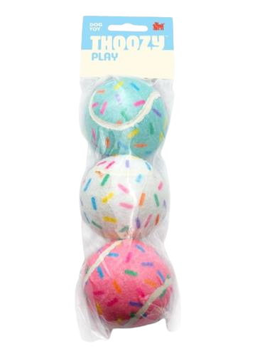 ThoozyPet Birthday Sprinkle Tennis Balls 3pk