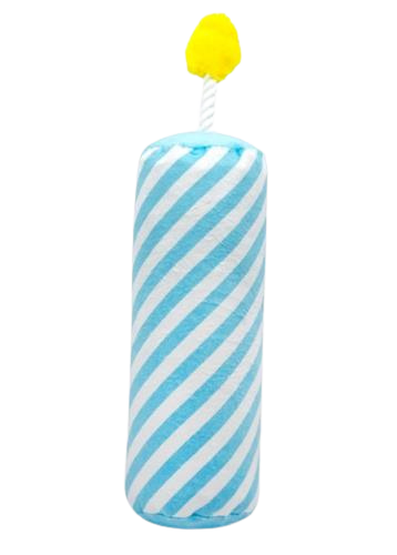 ThoozyPet Birthday Candle Blue Plush Dog Toy W/ Rope