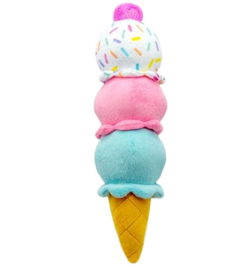 ThoozyPet Birthday 3-Scoop Ice Cream Cone Plush Dog Toy