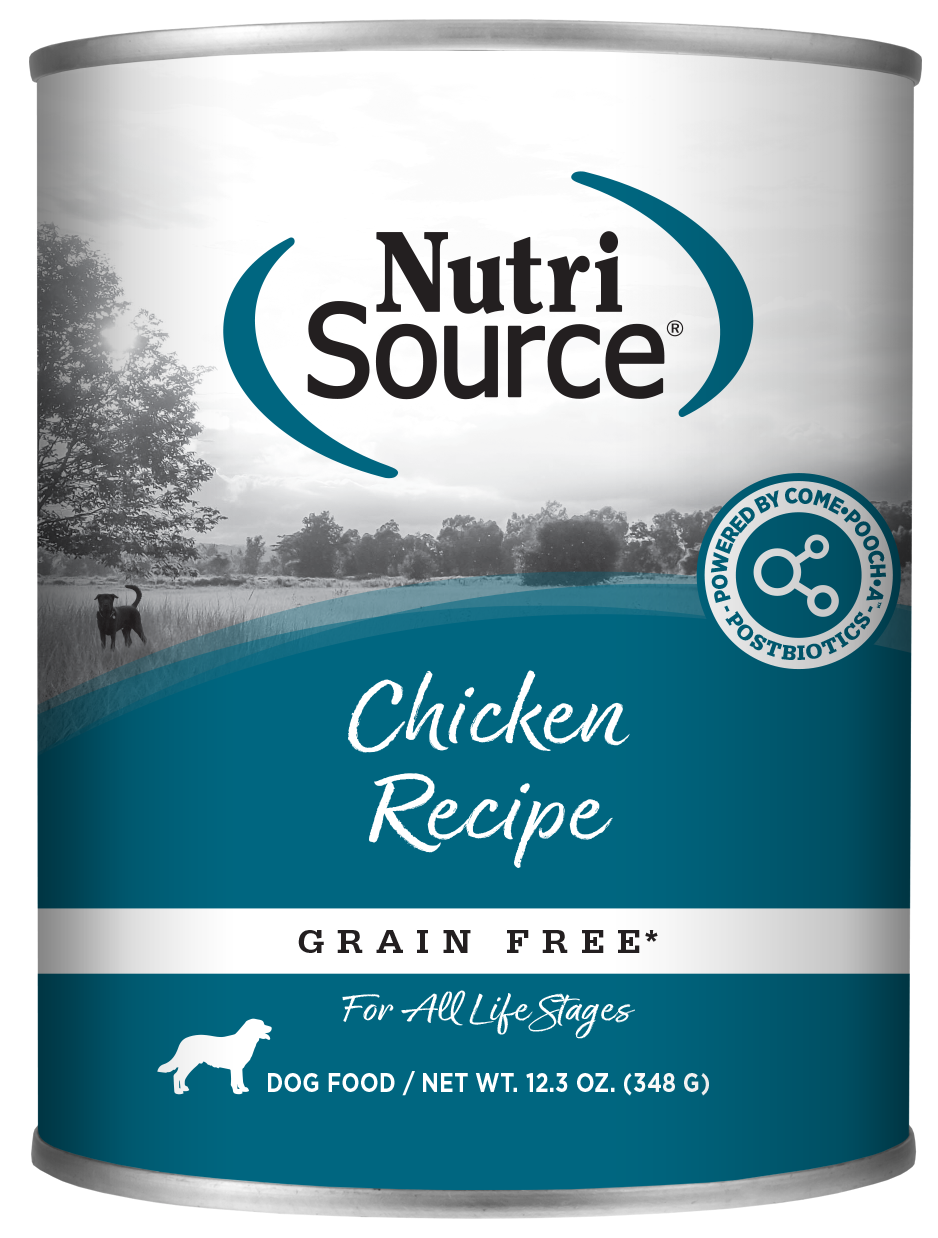 NutriSource Wet Dog Food Grain-Free Chicken Formula 12.3oz Can Single
