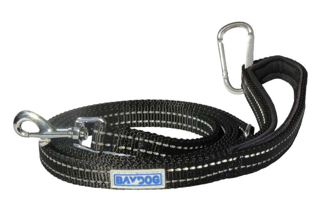 BayDog Pensacola Bay Dog Leash 6' for Small Dogs - Covert Black