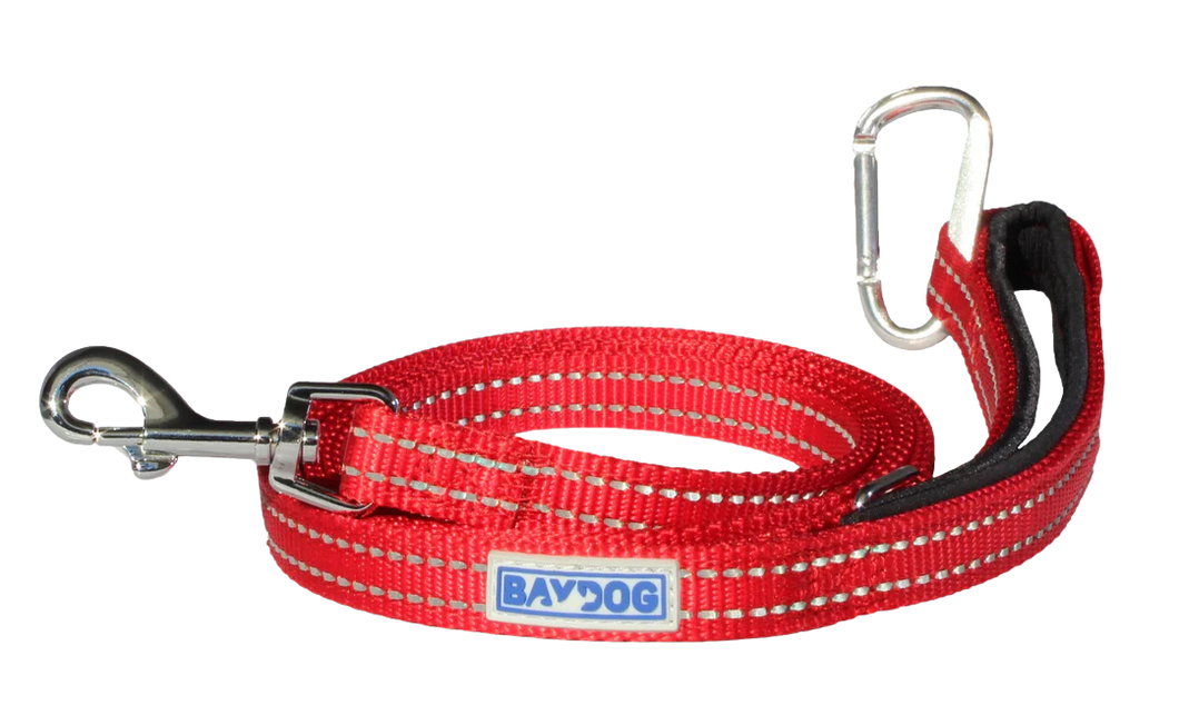 BayDog Pensacola Bay Dog Leash 6' for Small Dogs - Clifford Red