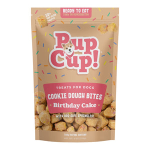 PupCup Frozen Cookie Dough Bites for Dogs - Birthday Cake Flavor 8oz bag