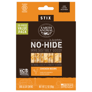 Earth Animal No-Hide Chews Packages - Chicken Stix 20pk
