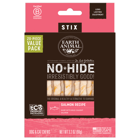 Earth Animal No-Hide Chews Packages - Salmon Stix 20pk