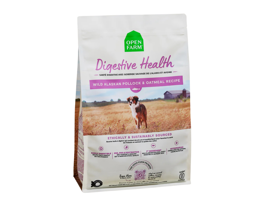 Open Farm Functional Dry Dog Food Digestive Health Pollock & Oatmeal Recipe
