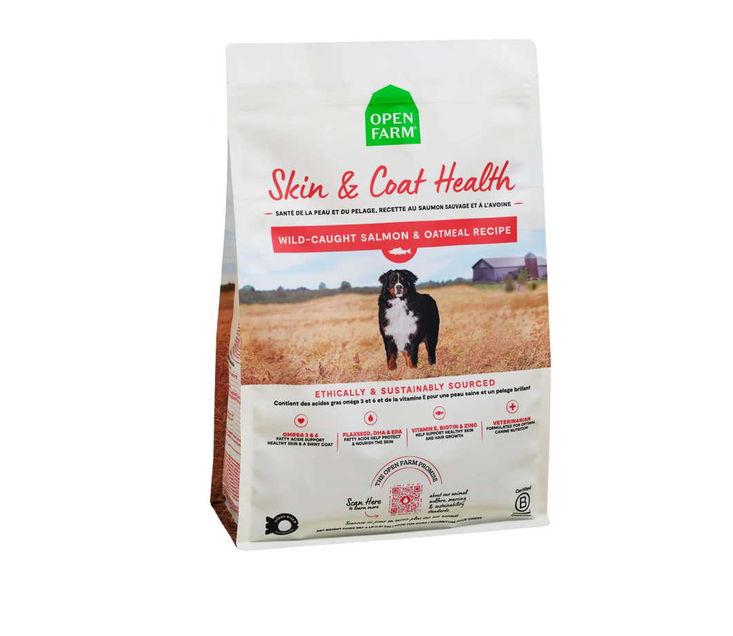 Open Farm Functional Dry Dog Food Skin & Coat Health Salmon & Oatmeal Recipe