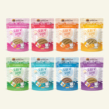 Load image into Gallery viewer, Weruva Wet Cat Food Patés Slide &amp; Serve Showcase Chowdown Variety Pack 2.8oz Pouch 16pk