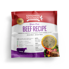 Load image into Gallery viewer, Goodness Gracious Frozen Gently Cooked Beef Recipe for Dogs - 16oz Pouch