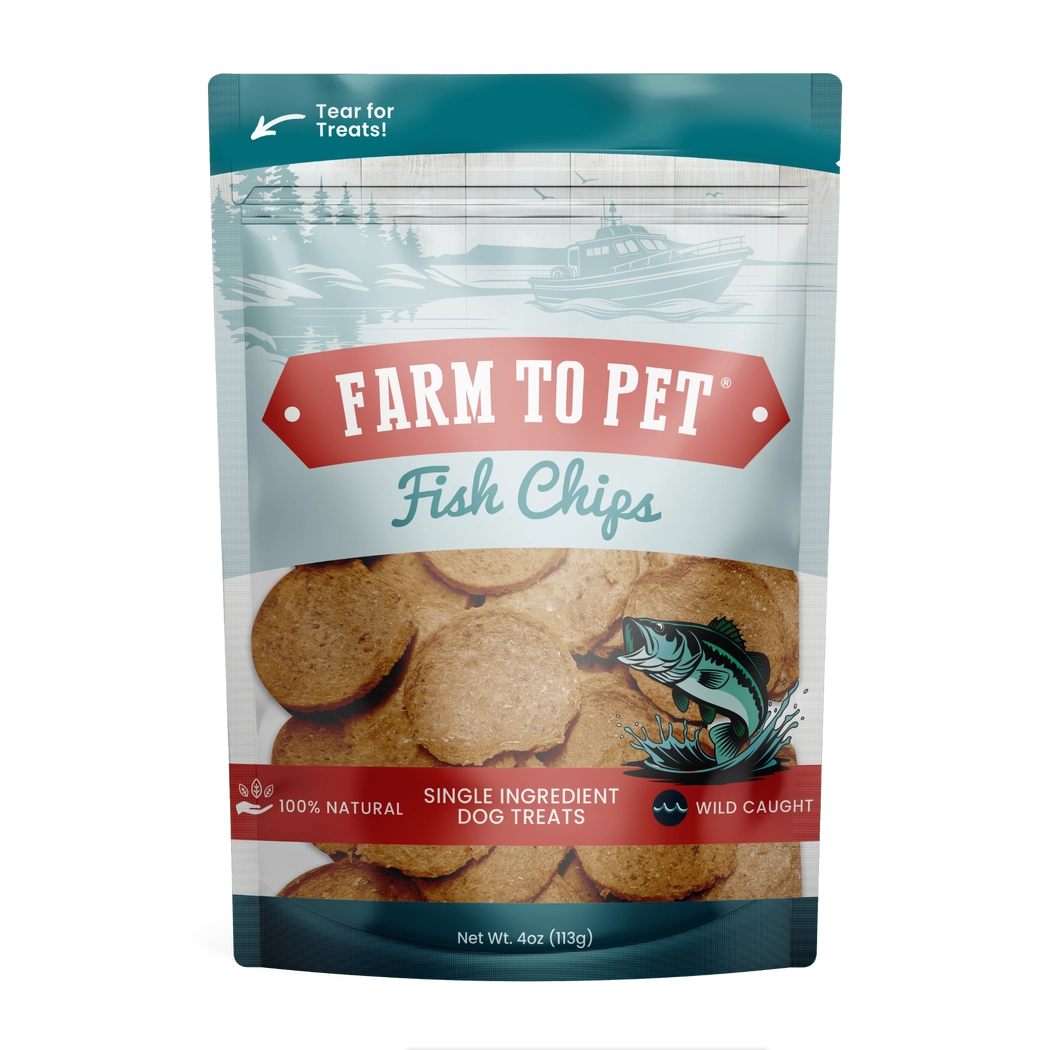 Farm to Pet Single Ingredient Fish Chips 4oz Bag