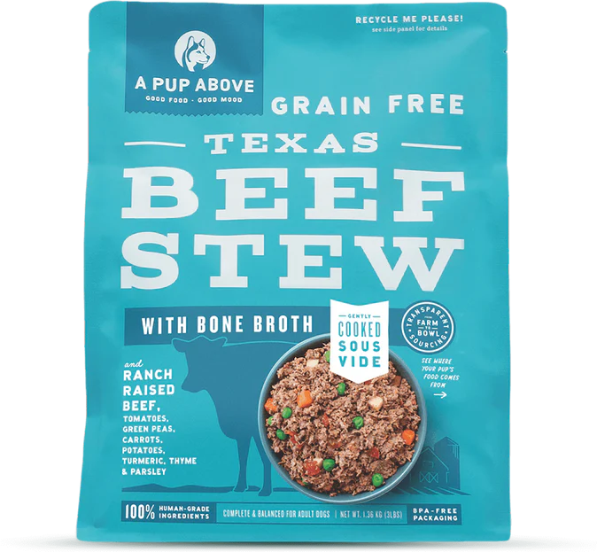 A Pup Above Frozen Gently Cooked Dog Food Texas Beef Stew