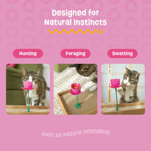 Load image into Gallery viewer, Giddy Kitty Springy Flower Cat Treat Toy - Playful Poppy Red