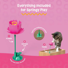 Load image into Gallery viewer, Giddy Kitty Springy Flower Cat Treat Toy - Twirly Tulip Pink